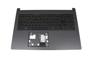 Clavier incl. topcase DE (allemand) noir/gris avec rétro-éclairage original pour Acer Aspire 5 (A515-55)