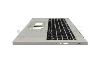 Clavier incl. topcase DE (allemand) noir/gris avec rétro-éclairage original pour Acer Aspire Vero 15 (AV15-52)