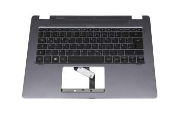 Clavier incl. topcase DE (allemand) noir/gris avec rétro-éclairage original pour Acer TravelMate Spin P4 (TMP414RN-51)