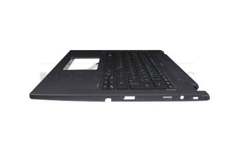 Clavier incl. topcase DE (allemand) noir/gris avec rétro-éclairage original pour Acer TravelMate Spin P4 (TMP414RN-51)