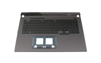 Clavier incl. topcase DE (allemand) noir/gris avec rétro-éclairage original pour Asus G713PV
