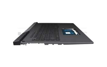 Clavier incl. topcase DE (allemand) noir/gris avec rétro-éclairage original pour Asus ROG Strix G17 G713QR