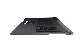 Clavier incl. topcase DE (allemand) noir/gris avec rétro-éclairage original pour Asus ROG Strix G17 G713QR