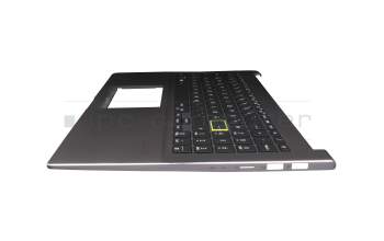 Clavier incl. topcase DE (allemand) noir/gris avec rétro-éclairage original pour Asus VivoBook 15 X521FA