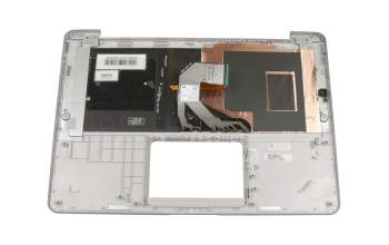 Clavier incl. topcase DE (allemand) noir/gris avec rétro-éclairage original pour Asus VivoBook S14 S406UA