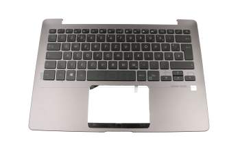 Clavier incl. topcase DE (allemand) noir/gris avec rétro-éclairage original pour Asus ZenBook 13 UX331UA