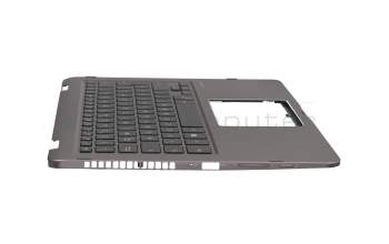 Clavier incl. topcase DE (allemand) noir/gris avec rétro-éclairage original pour Asus ZenBook Flip 14 UX461FA