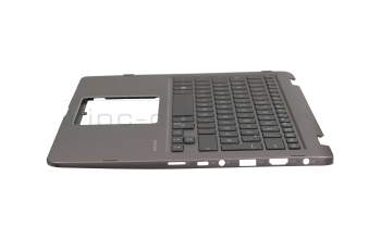 Clavier incl. topcase DE (allemand) noir/gris avec rétro-éclairage original pour Asus ZenBook Flip 14 UX461FA