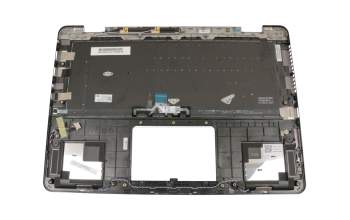 Clavier incl. topcase DE (allemand) noir/gris avec rétro-éclairage original pour Asus ZenBook Flip 14 UX461UA