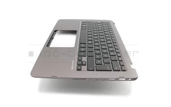 Clavier incl. topcase DE (allemand) noir/gris avec rétro-éclairage original pour Asus ZenBook Flip UX360UAK