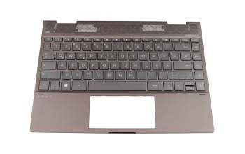 Clavier incl. topcase DE (allemand) noir/gris avec rétro-éclairage original pour HP Envy x360 13-ag0000