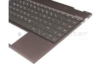 Clavier incl. topcase DE (allemand) noir/gris avec rétro-éclairage original pour HP Envy x360 13-ag0000
