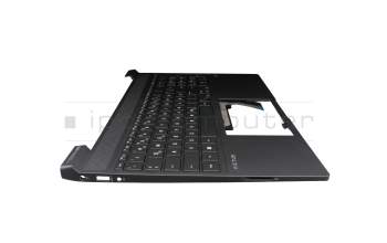 Clavier incl. topcase DE (allemand) noir/gris avec rétro-éclairage original pour HP Victus 15-fa0000