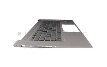 Clavier incl. topcase DE (allemand) noir/gris avec rétro-éclairage original pour HP ZBook Studio G8