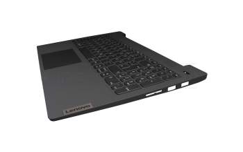 Clavier incl. topcase DE (allemand) noir/gris avec rétro-éclairage original pour Lenovo IdeaPad 5-15ARE05 (81YQ)