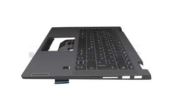 Clavier incl. topcase DE (allemand) noir/gris avec rétro-éclairage original pour Lenovo IdeaPad Flex 5-14ALC05 (82HU)
