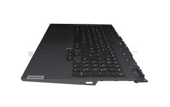 Clavier incl. topcase DE (allemand) noir/gris avec rétro-éclairage original pour Lenovo Legion 5-15ARH05H (82B1)