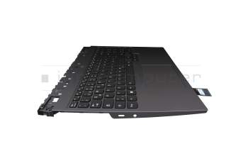 Clavier incl. topcase DE (allemand) noir/gris avec rétro-éclairage original pour Lenovo Legion Pro 5-16ACH6H (82JQ) JVHFC1