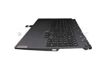 Clavier incl. topcase DE (allemand) noir/gris avec rétro-éclairage original pour Lenovo Legion Pro 5-16ACH6H (82JQ) JVHFC1