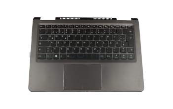 Clavier incl. topcase DE (allemand) noir/gris avec rétro-éclairage original pour Lenovo Yoga 710-14ISK (80TY)