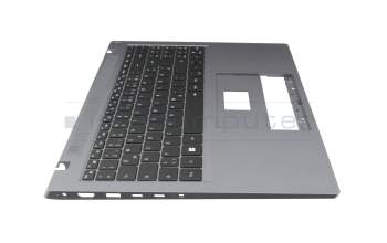 Clavier incl. topcase DE (allemand) noir/gris avec rétro-éclairage original pour Medion Akoya E16419 (NS16IRL)
