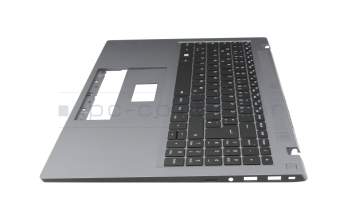 Clavier incl. topcase DE (allemand) noir/gris avec rétro-éclairage original pour Medion Akoya E16419 (NS16IRL)