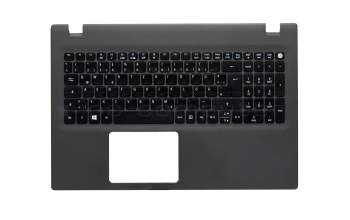 Clavier incl. topcase DE (allemand) noir/gris original pour Acer Aspire E5-522