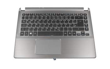 Clavier incl. topcase DE (allemand) noir/gris original pour Acer Aspire V5-472G