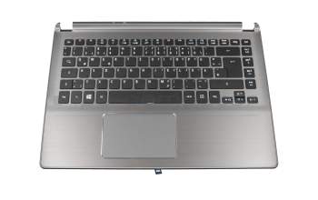 Clavier incl. topcase DE (allemand) noir/gris original pour Acer Aspire V5-473