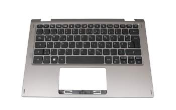 Clavier incl. topcase DE (allemand) noir/gris original pour Acer Spin 1 (SP111-34N)