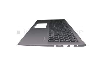 Clavier incl. topcase DE (allemand) noir/gris original pour Asus VivoBook 15 F512FA