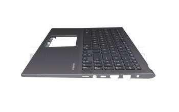 Clavier incl. topcase DE (allemand) noir/gris original pour Asus VivoBook 15 F512FB