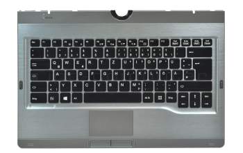 Clavier incl. topcase DE (allemand) noir/gris original pour Fujitsu LifeBook T902