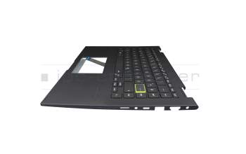 Clavier incl. topcase DE (allemand) noir/noir (Rétro-éclairage) original pour Asus VivoBook Flip 14 TP420IA