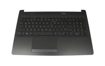 Clavier incl. topcase DE (allemand) noir/noir (aspect métal brossé) pour HP 15-da1000