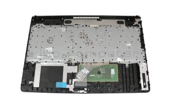 Clavier incl. topcase DE (allemand) noir/noir (aspect métal brossé) pour HP 15-da1000