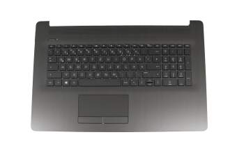 Clavier incl. topcase DE (allemand) noir/noir (avec TP/DVD, structure de surface « noir brossé ») original pour HP 17-ca0000