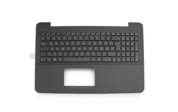 Clavier incl. topcase DE (allemand) noir/noir avec motif alvéolé original pour Asus R556LJ