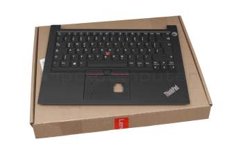 Clavier incl. topcase DE (allemand) noir/noir avec mouse stick sans rétroéclairage original pour Lenovo ThinkPad E14 (20RA/20RB)