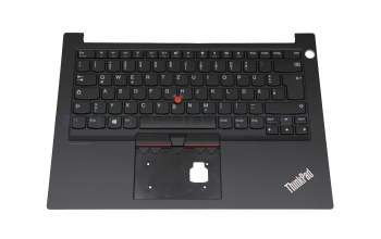 Clavier incl. topcase DE (allemand) noir/noir avec mouse stick sans rétroéclairage original pour Lenovo ThinkPad E14 (20RA/20RB)