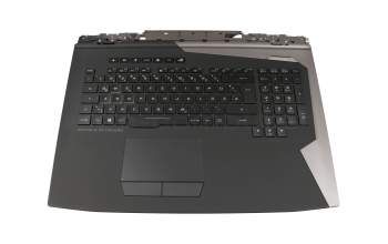 Clavier incl. topcase DE (allemand) noir/noir avec rétro-éclairage - avec haut-parleurs - original pour Asus ROG G703GXR