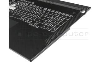 Clavier incl. topcase DE (allemand) noir/noir avec rétro-éclairage - sans puits Keystone - original pour Asus ROG Strix SCAR III G731GW