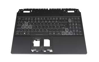 Clavier incl. topcase DE (allemand) noir/noir avec rétro-éclairage (4060/4070) original pour Acer Nitro 5 (AN515-46)