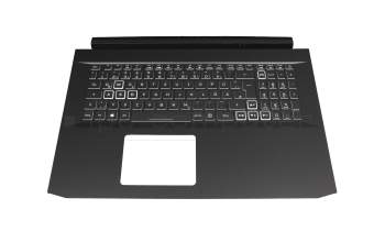 Clavier incl. topcase DE (allemand) noir/noir avec rétro-éclairage (GTX 1660/RTX 2060) original pour Acer Nitro 5 (AN517-52)