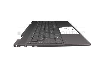 Clavier incl. topcase DE (allemand) noir/noir avec rétro-éclairage (Nightfall Black) original pour HP Envy x360 15-ee0000