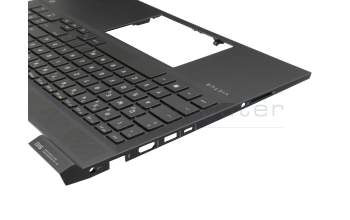 Clavier incl. topcase DE (allemand) noir/noir avec rétro-éclairage (carte graphique RTX) original pour HP Envy x360 15-es1000