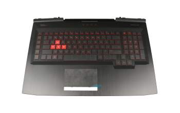 Clavier incl. topcase DE (allemand) noir/noir avec rétro-éclairage 230W original pour HP Omen 17-an000