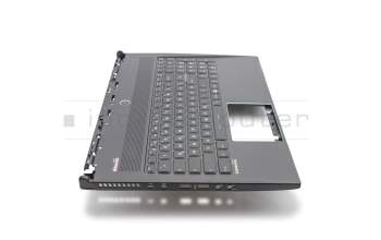 Clavier incl. topcase DE (allemand) noir/noir avec rétro-éclairage Multicolor original pour Exone go Workstation 1535