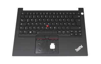Clavier incl. topcase DE (allemand) noir/noir avec rétro-éclairage et mouse stick original pour Lenovo ThinkPad E14 (20RA/20RB)