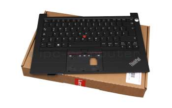 Clavier incl. topcase DE (allemand) noir/noir avec rétro-éclairage et mouse stick original pour Lenovo ThinkPad E14 G3 (20YD)